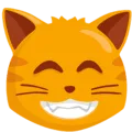😸 Kucing Tersenyum dengan Mulut Terbuka dan Mata Tertutup Messenger