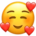 🥰 Tersenyum Malu Dihiasi Hati Apple