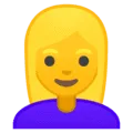 👱‍♀️ Wanita Berambut Pirang Google