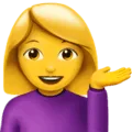 💁‍♀️ Wanita Menadahkan Tangan Apple