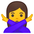 🙅‍♀️ Wanita dengan Gestur Menolak Google