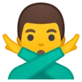 🙅‍♂️ Pria dengan Gestur Menolak Google