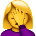 🤦‍♀️ Wanita dengan Gestur Facepalm Apple