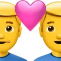 👨‍❤️‍👨 Pasangan dengan Hati Pria Pria Apple