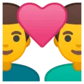 👨‍❤️‍👨 Pasangan dengan Hati Pria Pria Google