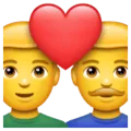 👨‍❤️‍👨 Pasangan dengan Hati Pria Pria WhatsApp