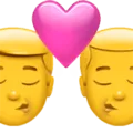 👨‍❤️‍💋‍👨 Cium Pria Pria Apple
