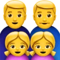 👨‍👨‍👧‍👧 Keluarga Pria Pria Anak Perempuan Anak Perempuan Apple
