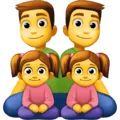 👨‍👨‍👧‍👧 Keluarga Pria Pria Anak Perempuan Anak Perempuan Facebook