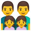 👨‍👨‍👧‍👧 Keluarga Pria Pria Anak Perempuan Anak Perempuan Google