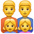 👨‍👨‍👧‍👧 Keluarga Pria Pria Anak Perempuan Anak Perempuan WhatsApp
