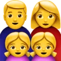 👨‍👩‍👧‍👧 Keluarga Laki Laki Perempuan Anak Perempuan Anak Perempuan Apple