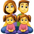 👨‍👩‍👧‍👧 Keluarga Laki Laki Perempuan Anak Perempuan Anak Perempuan Facebook