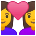 👩‍❤️‍👩 Pasangan dengan Hati Wanita Wanita Google