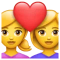 👩‍❤️‍👩 Pasangan dengan Hati Wanita Wanita WhatsApp