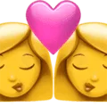 👩‍❤️‍💋‍👩 Cium Wanita Wanita Apple