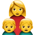 👩‍👦‍👦 Keluarga Perempuan Anak Laki Laki Anak Laki Laki Apple