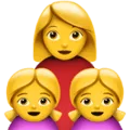 👩‍👧‍👧 Keluarga Perempuan Anak Perempuan Anak Perempuan Apple