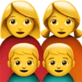 👩‍👩‍👦‍👦 Keluarga Perempuan Perempuan Anak Laki Laki Anak Laki Laki Apple