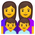 👩‍👩‍👦‍👦 Keluarga Perempuan Perempuan Anak Laki Laki Anak Laki Laki Google