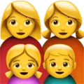 👩‍👩‍👧‍👦 Keluarga Perempuan Perempuan Anak Perempuan Anak Laki Laki Apple