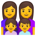 👩‍👩‍👧‍👦 Keluarga Perempuan Perempuan Anak Perempuan Anak Laki Laki Google