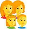 👩‍👩‍👧‍👦 Keluarga Perempuan Perempuan Anak Perempuan Anak Laki Laki Messenger