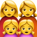 👩‍👩‍👧‍👧 Keluarga Perempuan Perempuan Anak Perempuan Anak Perempuan Apple