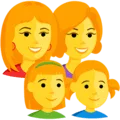 👩‍👩‍👧‍👧 Keluarga Perempuan Perempuan Anak Perempuan Anak Perempuan Messenger