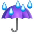 ☔ Payung dengan Tetesan Hujan Apple