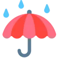 ☔ Payung dengan Tetesan Hujan Mozilla