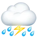 ⛈️ Awan dengan Petir dan Hujan Apple