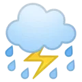 ⛈️ Awan dengan Petir dan Hujan Google