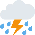 ⛈️ Awan dengan Petir dan Hujan Twitter