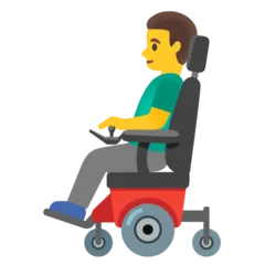 👨‍🦼 Pria dengan Kursi Roda Bermotor Google