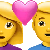 👩‍❤️‍👨 Pasangan Hati Wanita dan Pria Apple