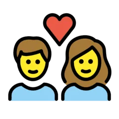 👩‍❤️‍👨 Pasangan Hati Wanita dan Pria OpenMoji