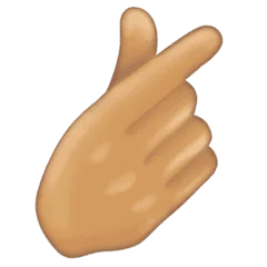 🫰🏼 Tangan Dengan Jari Telunjuk Dan Ibu Jari Menyilang Warna Kulit Cerah Sedang Emojipedia