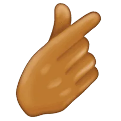 🫰🏽 Tangan Dengan Jari Telunjuk Dan Ibu Jari Menyilang Warna Kulit Sedang Emojipedia