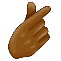 🫰🏾 Tangan Dengan Jari Telunjuk Dan Ibu Jari Menyilang Warna Kulit Gelap Sedang Emojipedia