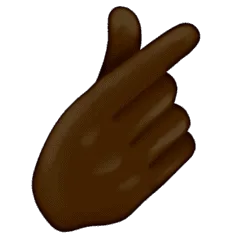 🫰🏿 Tangan Dengan Jari Telunjuk Dan Ibu Jari Menyilang Warna Kulit Gelap Emojipedia