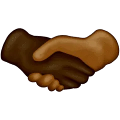 🫱🏿‍🫲🏾 Bersalaman Warna Kulit Gelap dan Warna Kulit Gelap Sedang Emojipedia