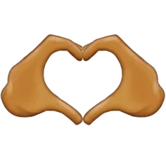 🫶🏽 Tangan Membentuk Hati Warna Kulit Sedang Emojipedia