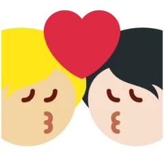 🧑🏻‍❤️‍💋‍🧑🏼 Berciuman Warna Kulit Cerah dengan Warna Kulit Cerah Sedang Twitter