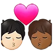 🧑🏻‍❤️‍💋‍🧑🏾 Berciuman Warna Kulit Cerah dengan Warna Kulit Gelap Sedang Samsung