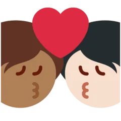🧑🏻‍❤️‍💋‍🧑🏾 Berciuman Warna Kulit Cerah dengan Warna Kulit Gelap Sedang Twitter