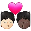 🧑🏻‍❤️‍💋‍🧑🏿 Berciuman Warna Kulit Cerah dengan Warna Kulit Gelap Samsung