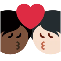 🧑🏻‍❤️‍💋‍🧑🏿 Berciuman Warna Kulit Cerah dengan Warna Kulit Gelap Twitter