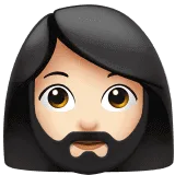 🧔🏻‍♀️ Wanita Berjanggut Warna Kulit Cerah Apple