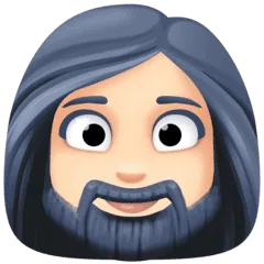 🧔🏻‍♀️ Wanita Berjanggut Warna Kulit Cerah Facebook